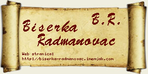 Biserka Radmanovac vizit kartica